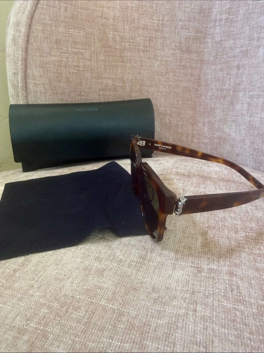 Saint Laurent Tortoiseshell Acetate Sunglasses in Brown